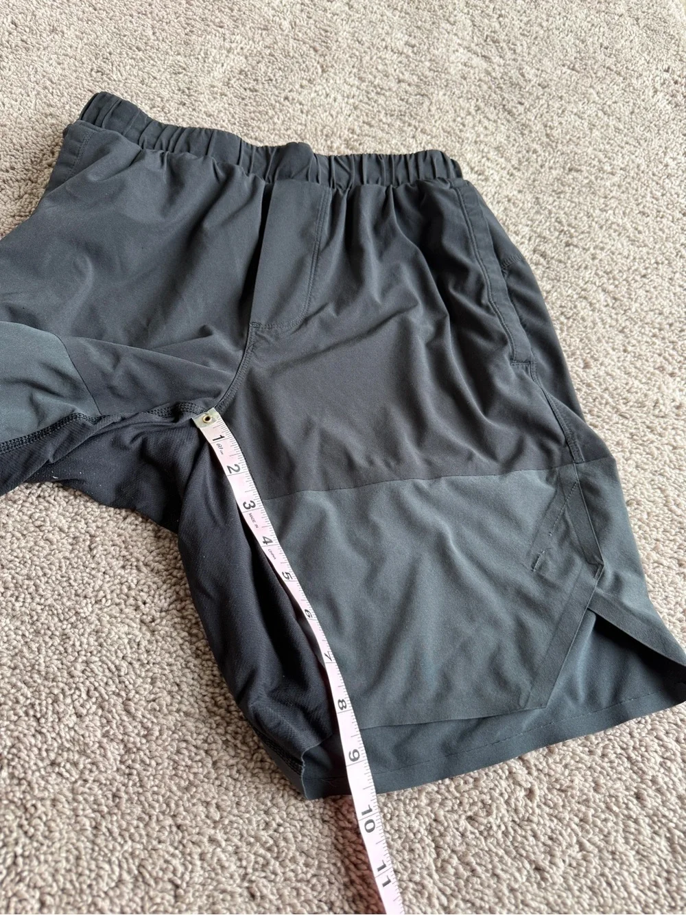 lululemon athletica Men's Two-Tone Charcoal and Dark Gray Athletic Shorts